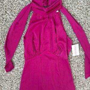 Pink Lily Fuchsia Halter Dress